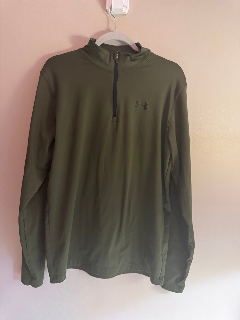 Under Armour ColdGear Men’s Large Olive Green Fitted 1/4 Zip Pullover